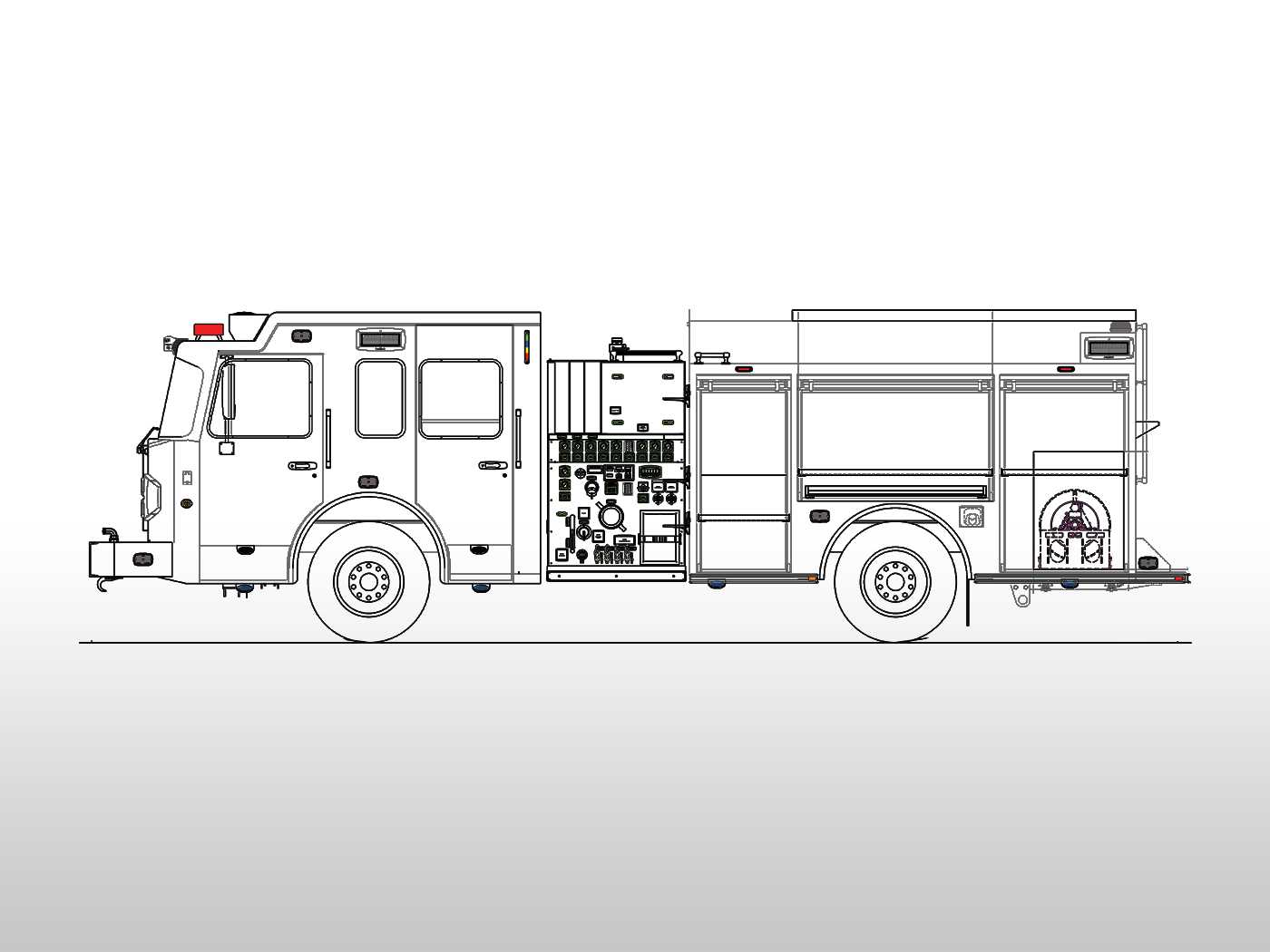 Spartan S-180 Pumper Model 2106 Driver Side Drawing